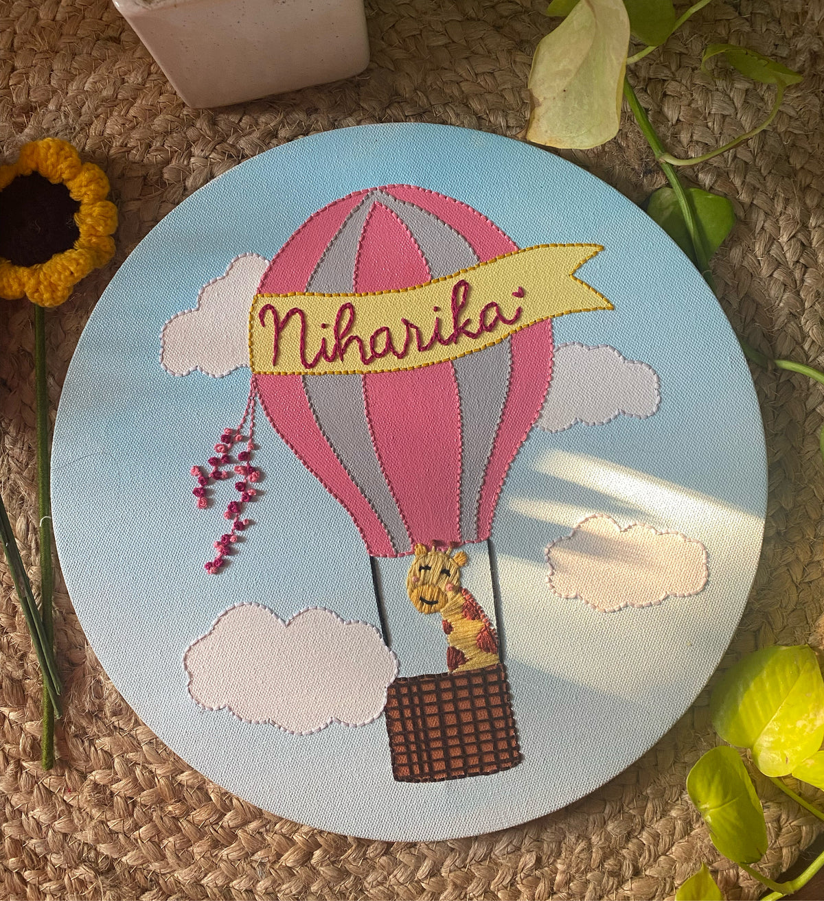 Hot Air Balloon Name Canvas