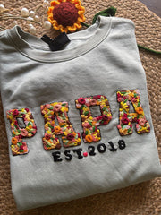 Personalised Floral Papa - Tshirt